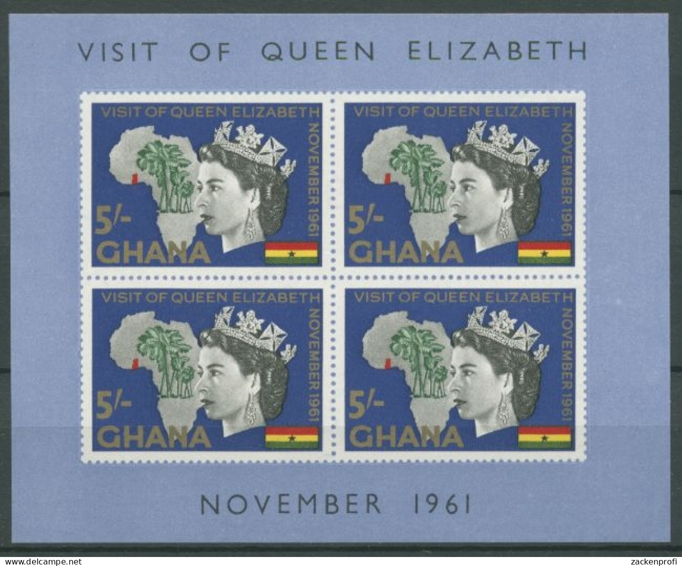 Ghana 1961 Besuch Von Königin Elisabeth II. Block 6 Postfrisch (C28008) - Ghana (1957-...)