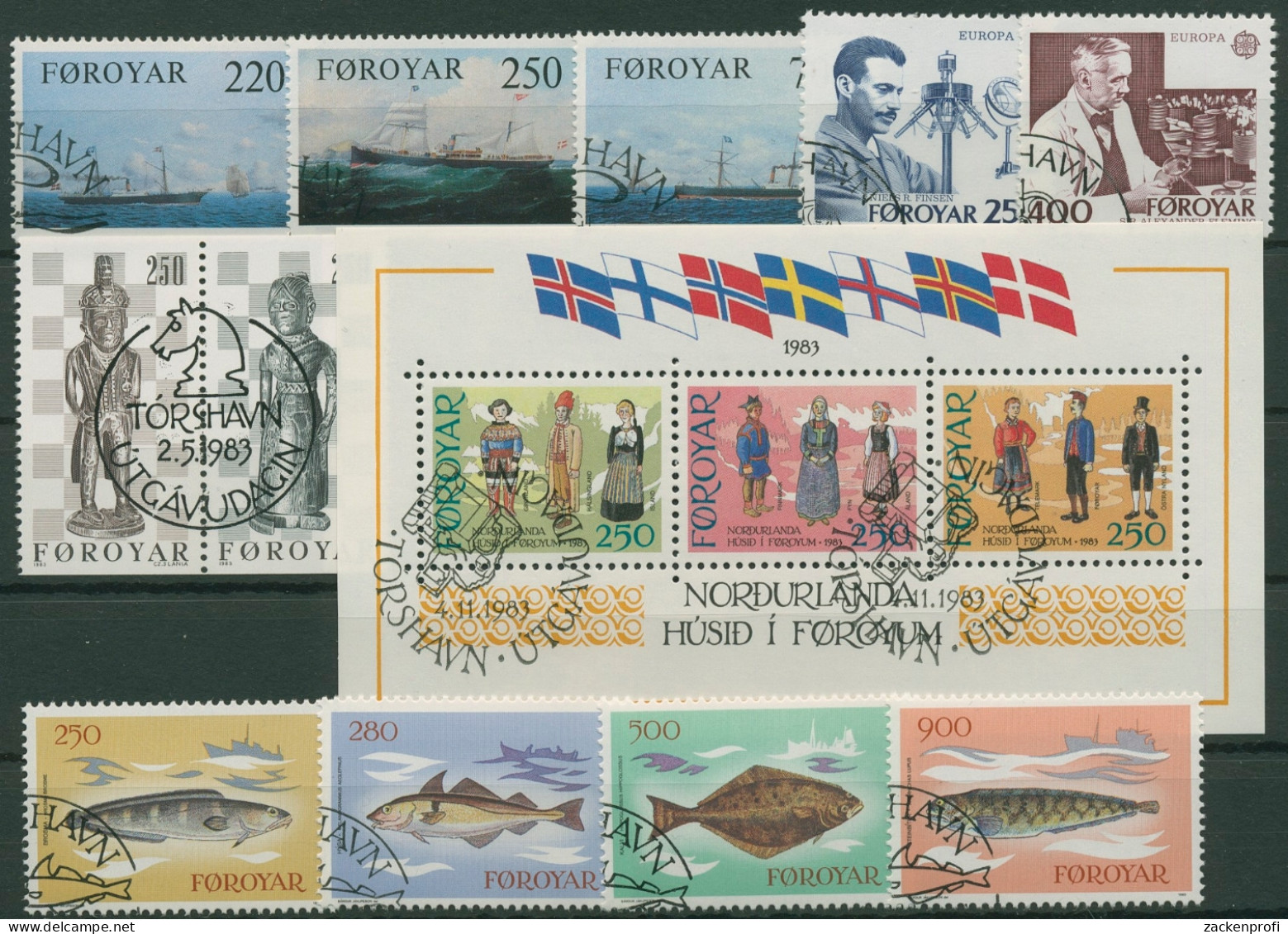 Färöer 1983 Kompletter Jahrgang Gestempelt (G17804) - Faroe Islands