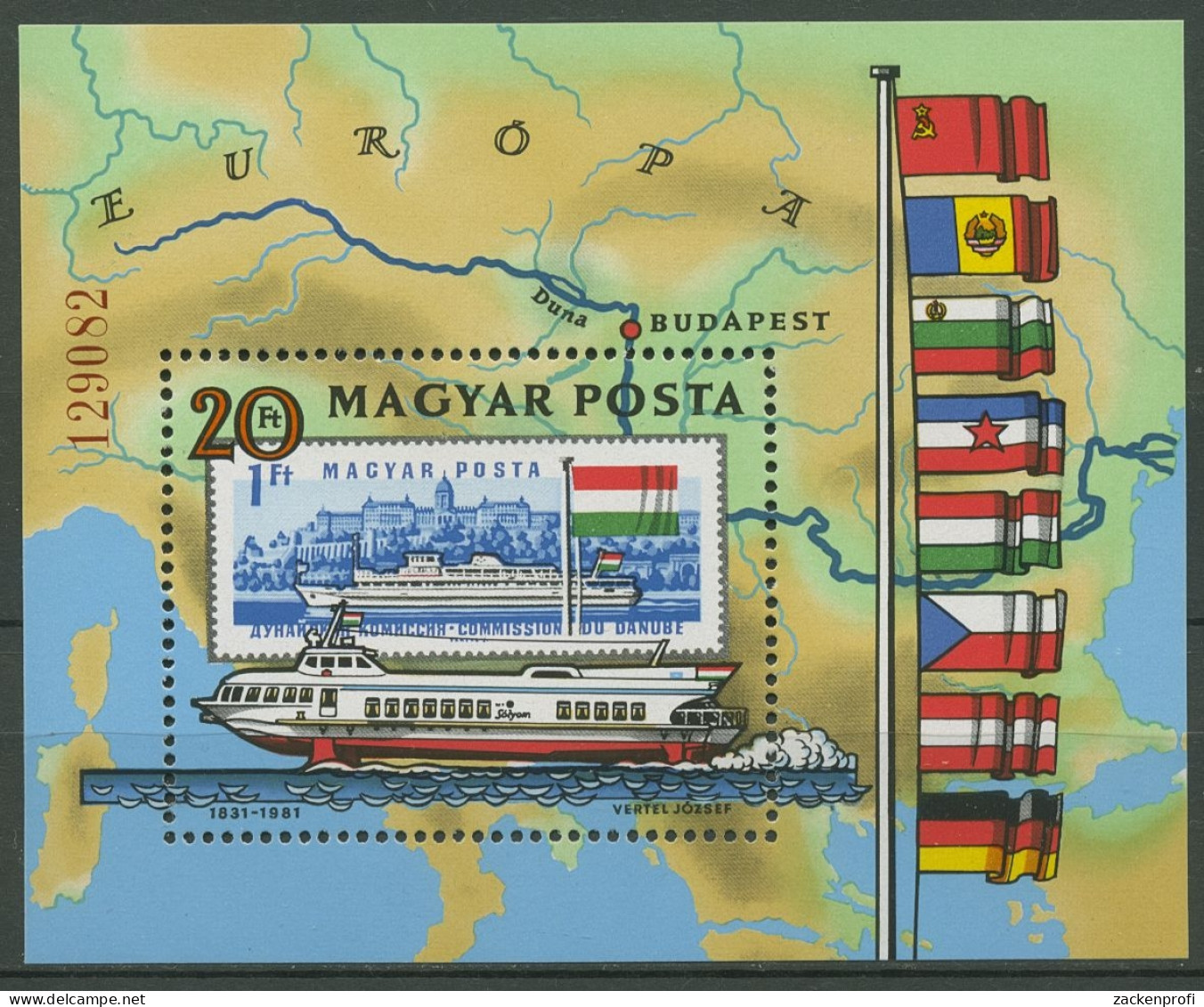 Ungarn 1981 Donaukommission Schiffe Block 153 A Postfrisch (C92587) - Blocchi & Foglietti
