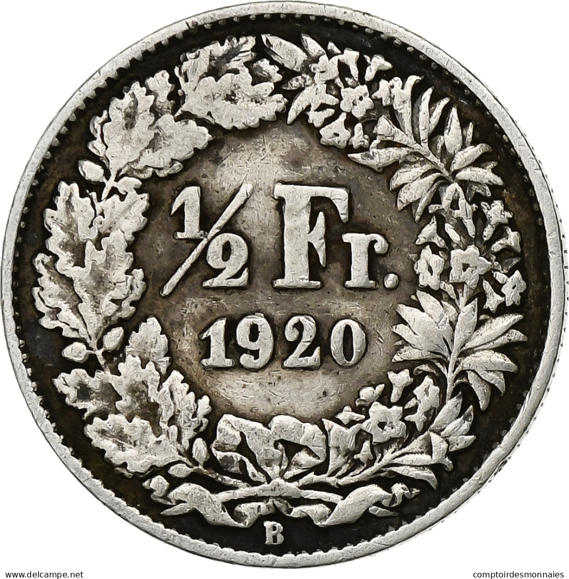 Suisse, 1/2 Franc, 1920, Bern, Argent, TTB, KM:23 - Altri & Non Classificati