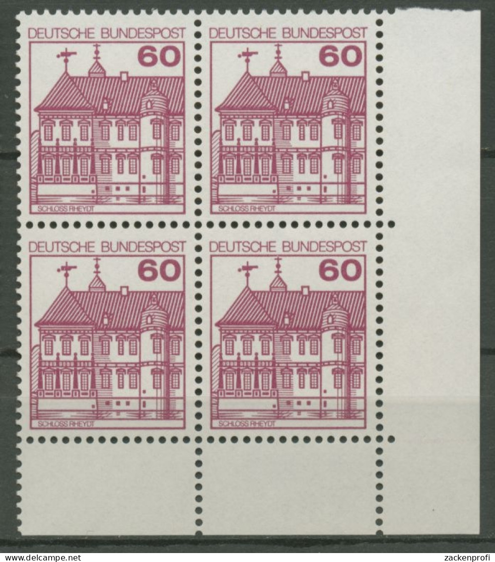 Bund 1979 Burgen & Schlösser 4er-Block Ecke Unten Rechts 1028 Postfrisch - Unused Stamps