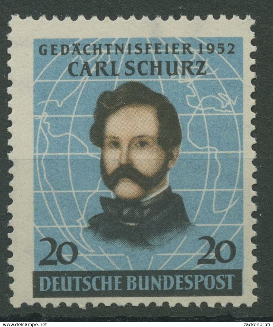 Bund 1952 Carl Schurz 155 Postfrisch (R19475) - Ungebraucht