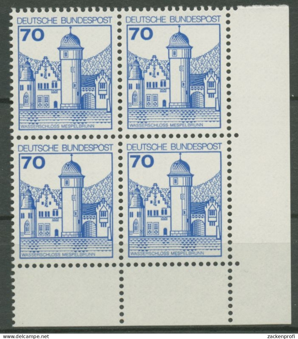 Bund 1977 Burgen & Schlösser 4er-Block Ecke Unten Rechts 918 Postfrisch - Unused Stamps