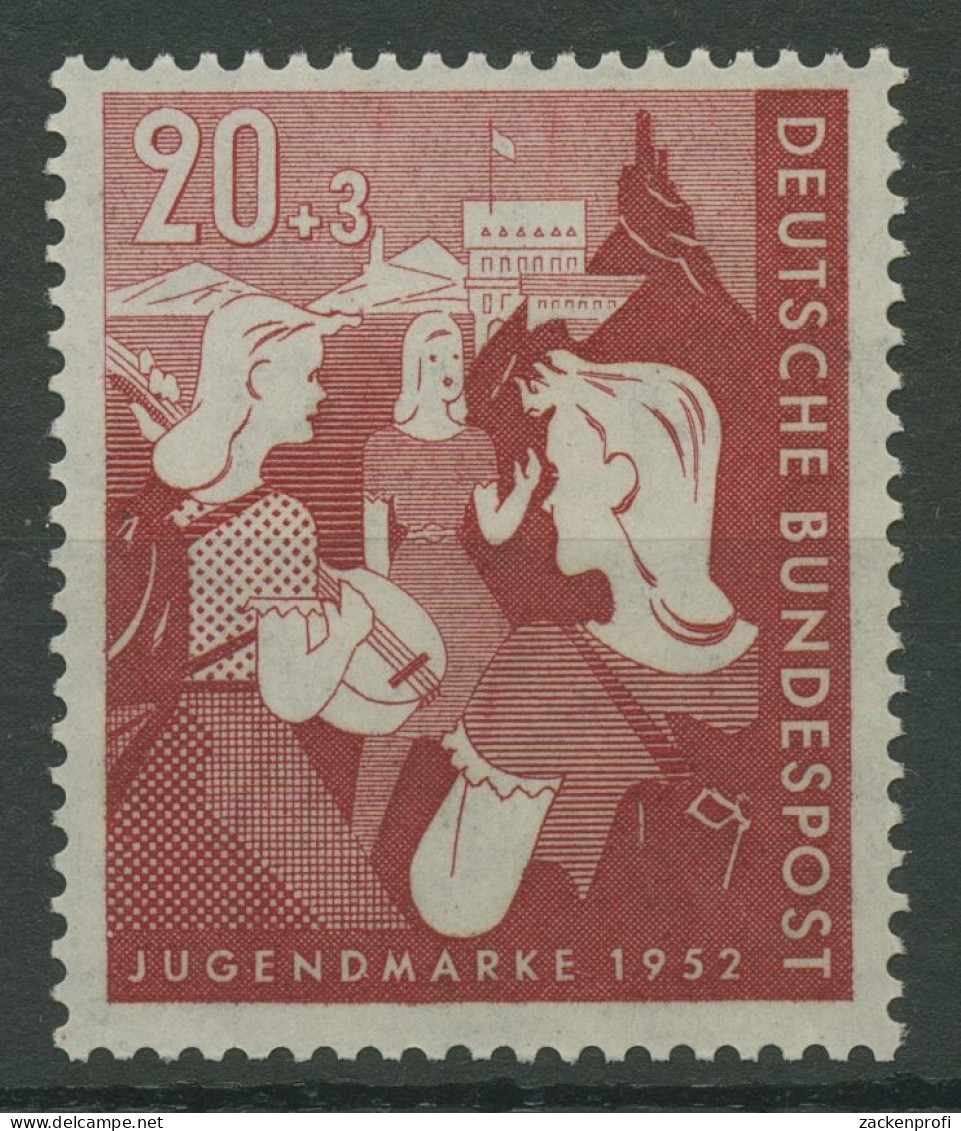 Bund 1952 Jugend 154 Mit Falz, Rückseitig Fleckig (R19471) - Nuevos