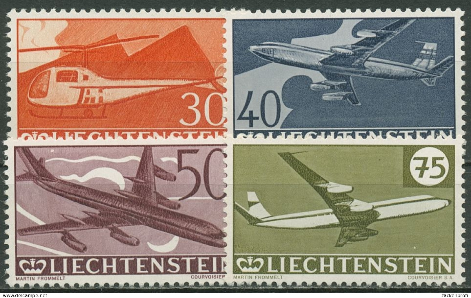 Liechtenstein 1960 Flugpostmarken Flugzeuge 391/94 Postfrisch - Ongebruikt