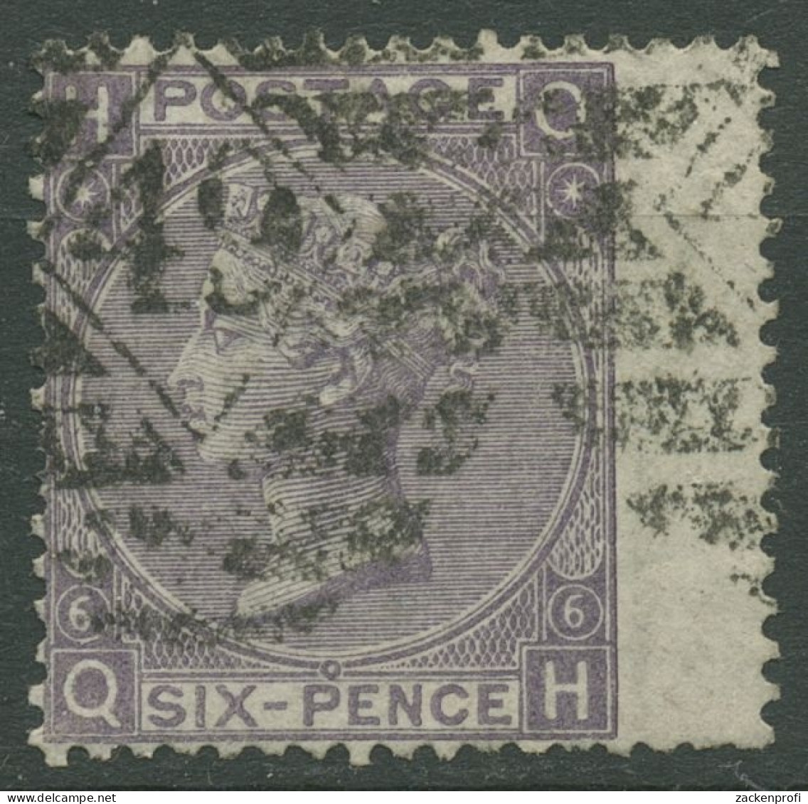 Großbritannien 1867 Victoria 6 Pence, 29 Platte 6 Rand Rechts Gestempelt - Oblitérés