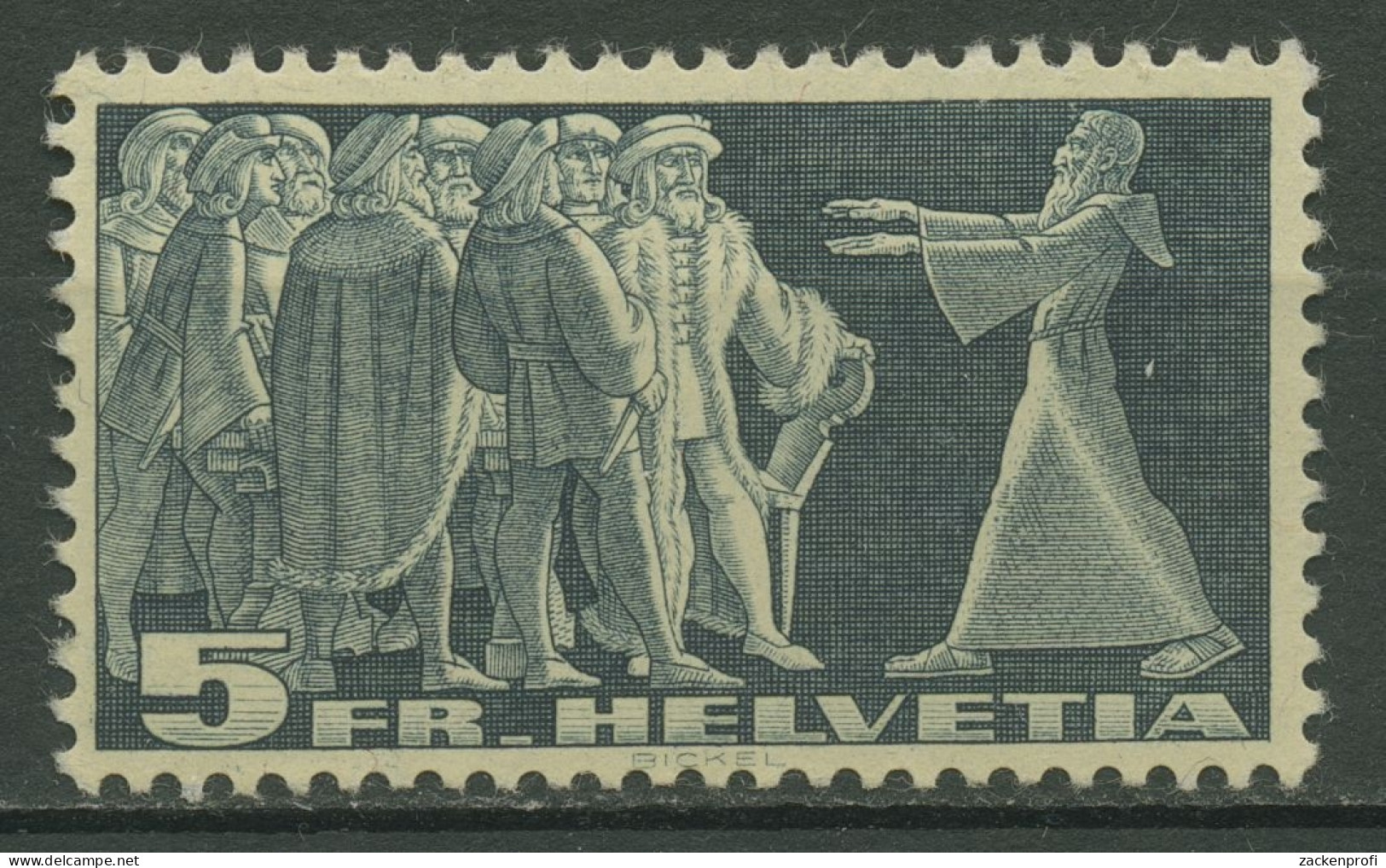 Schweiz 1938 Freim. Gelbl. Getöntes Papier Fasern Schw./rot 329 W Postfrisch - Unused Stamps