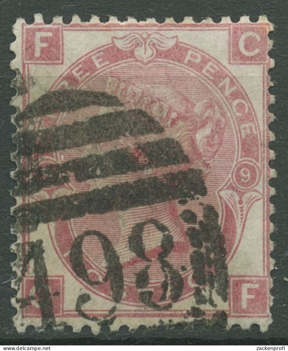 Großbritannien 1867 Königin Victoria 3 Pence, 28 Platte 9 Gestempelt - Gebraucht