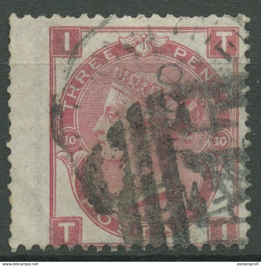 Großbritannien 1867 Königin Victoria 3 Pence, 28 Platte 10 Gestempelt Kl. Fehler - Oblitérés