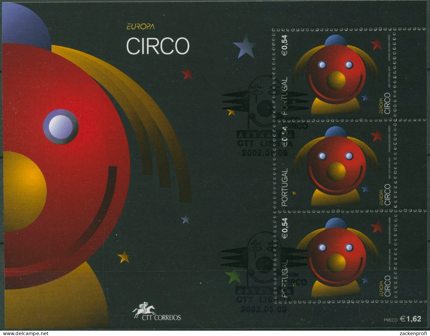 Portugal 2002 Europa CEPT Zirkus Clown Block 176 Gestempelt (C97731) - Blokken & Velletjes