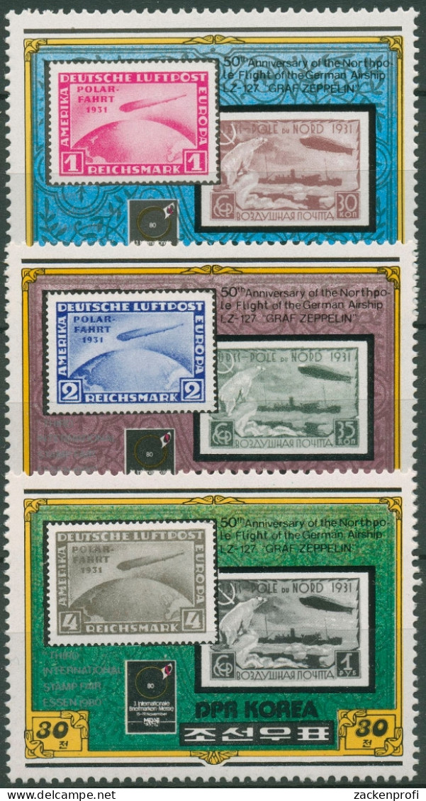Korea (Nord) 1980 Briefmarkenmesse Essen 2047/49 Postfrisch - Korea, North