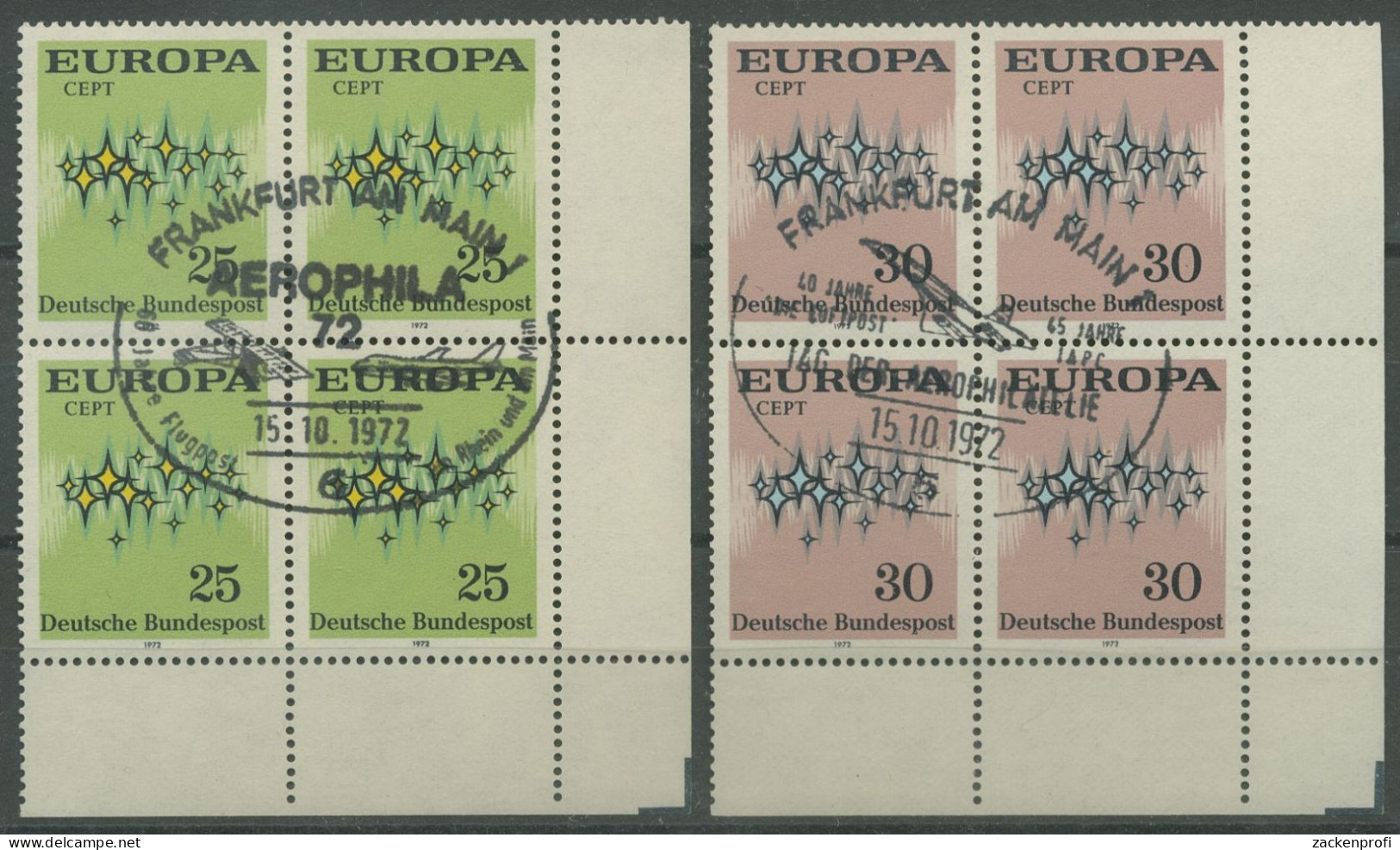 Bund 1972 Europa CEPT Sternenband 716/17 4er-Block Ecke 4 Gestempelt (R19965) - Used Stamps