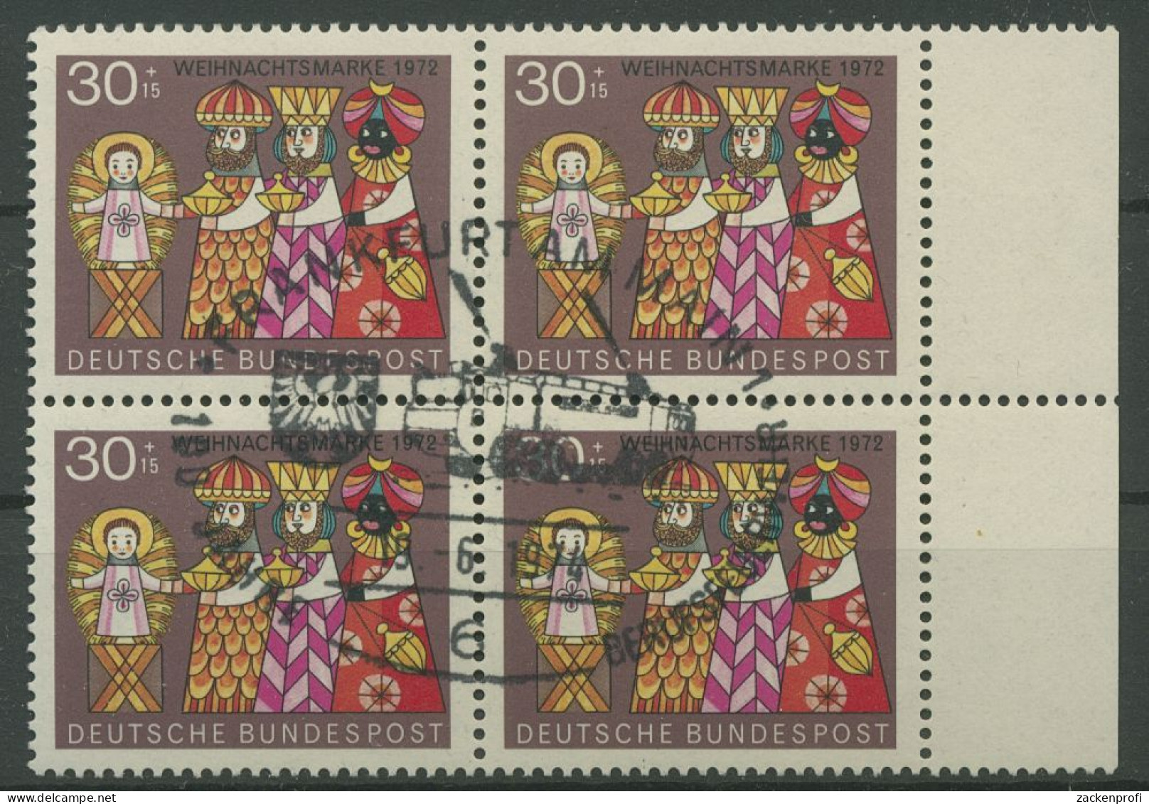 Bund 1972 Weihnachten Heilige Drei Könige 749 4er-Block Gestempelt (R19975) - Used Stamps
