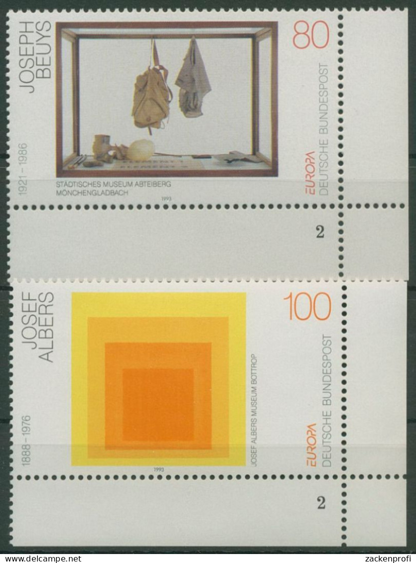 Bund 1993 Europa CEPT Kunst Formnummer 1673/74 Ecke 4 FN 2 Postfrisch (E2127) - Unused Stamps
