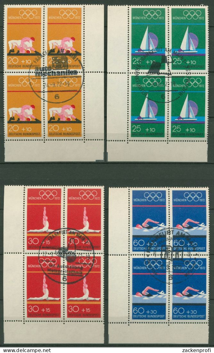 Bund 1972 Olympiade München 719/22 4er-Block Ecken Gestempelt (R19969) - Used Stamps