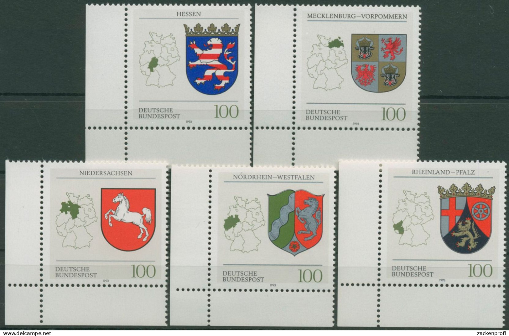 Bund 1993 Wappen Der Bundesländer 1660/64 Ecke 3 Postfrisch (E2109) - Unused Stamps