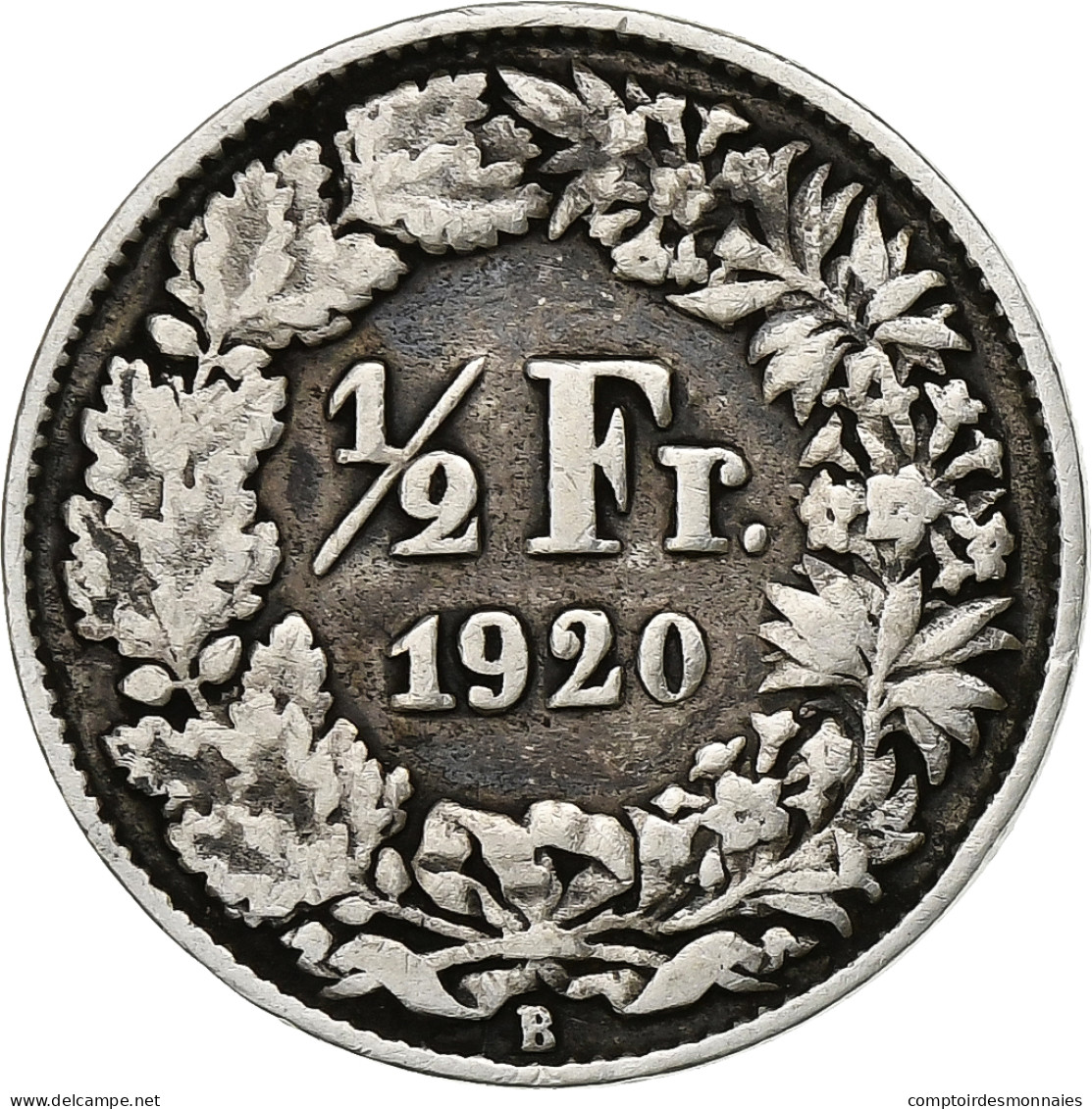 Suisse, 1/2 Franc, 1920, Bern, Argent, TB+, KM:23 - Altri & Non Classificati