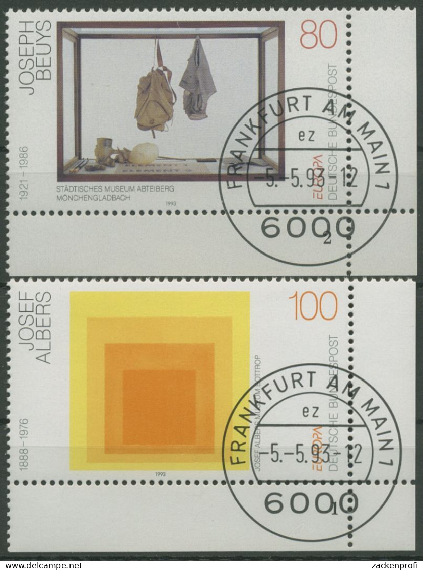 Bund 1993 Europa CEPT Kunst Formnummer 1673/74 Ecke 4 Mit TOP-Stempel (E2133) - Used Stamps