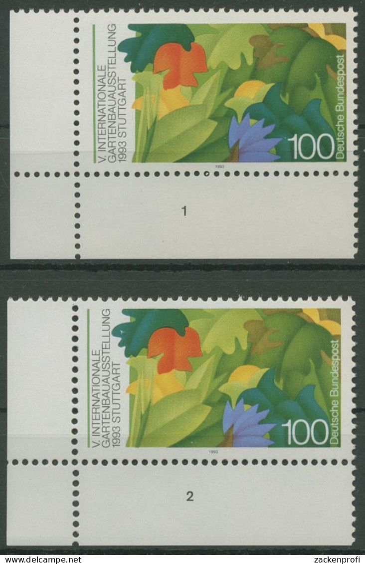 Bund 1993 Gartenbauausstellung Formnummer 1672 Ecke 3 FN 1,2 Postfrisch (E2122) - Neufs