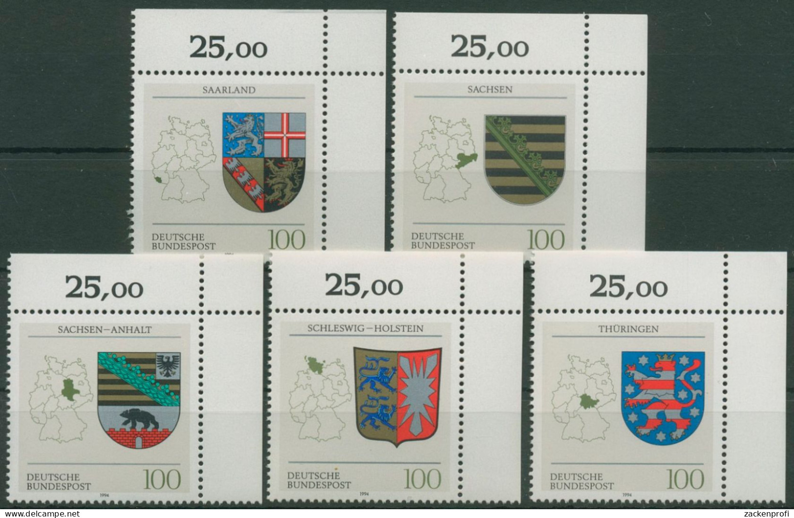 Bund 1994 Wappen Der Bundesländer 1712/16 Ecke 2 Postfrisch (E2213) - Unused Stamps