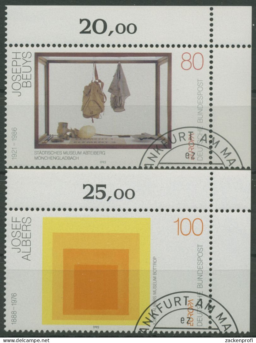 Bund 1993 Europa CEPT Zeitgenössische Kunst 1673/74 Ecke 2 Gestempelt (E2129) - Gebraucht