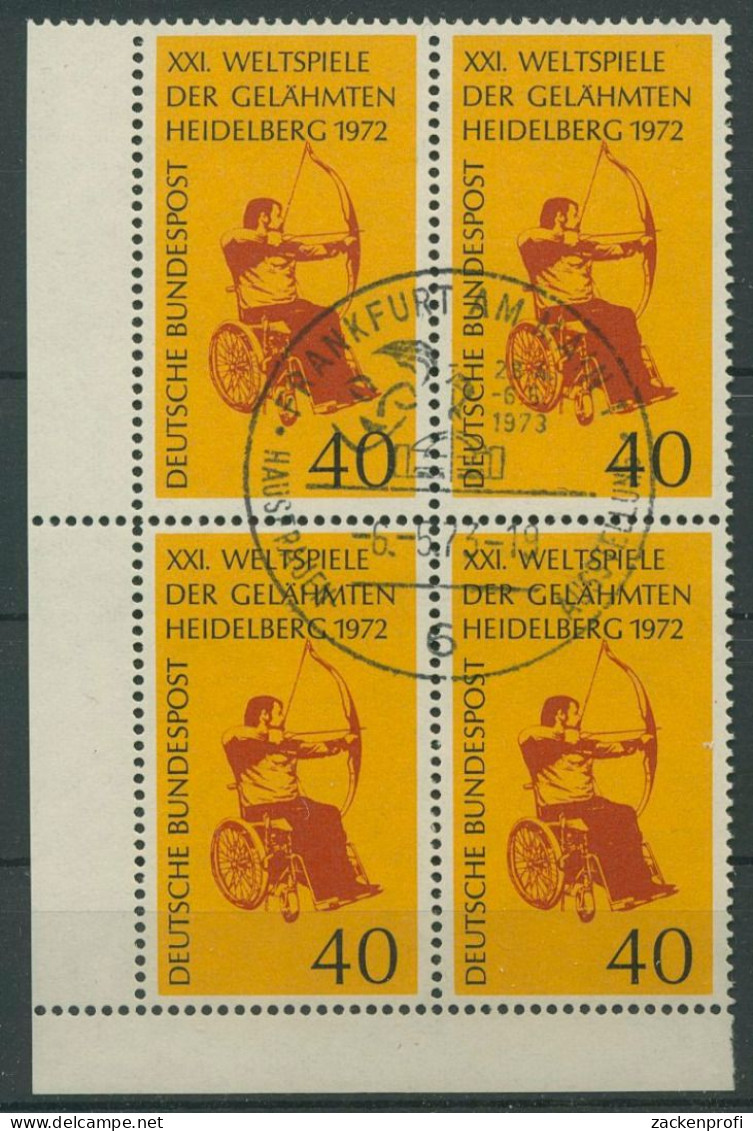 Bund 1972 Weltspiele Der Gelähmten 733 4er-Block Ecke 3 Gestempelt (R19968) - Used Stamps