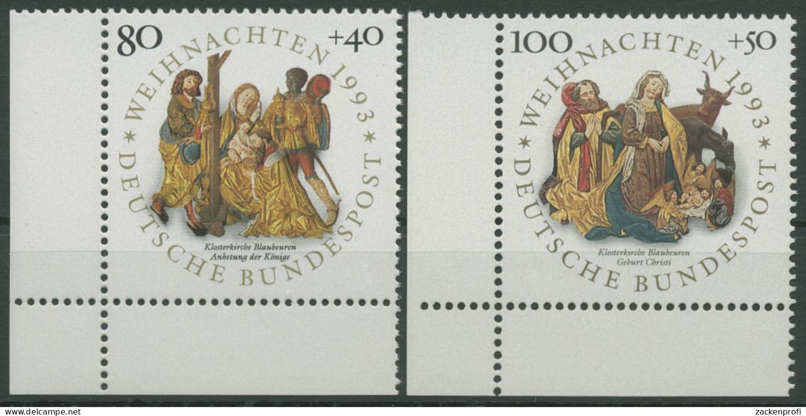 Bund 1993 Weihnachten Reliefs 1707/08 Ecke 3 Postfrisch (E2197) - Unused Stamps