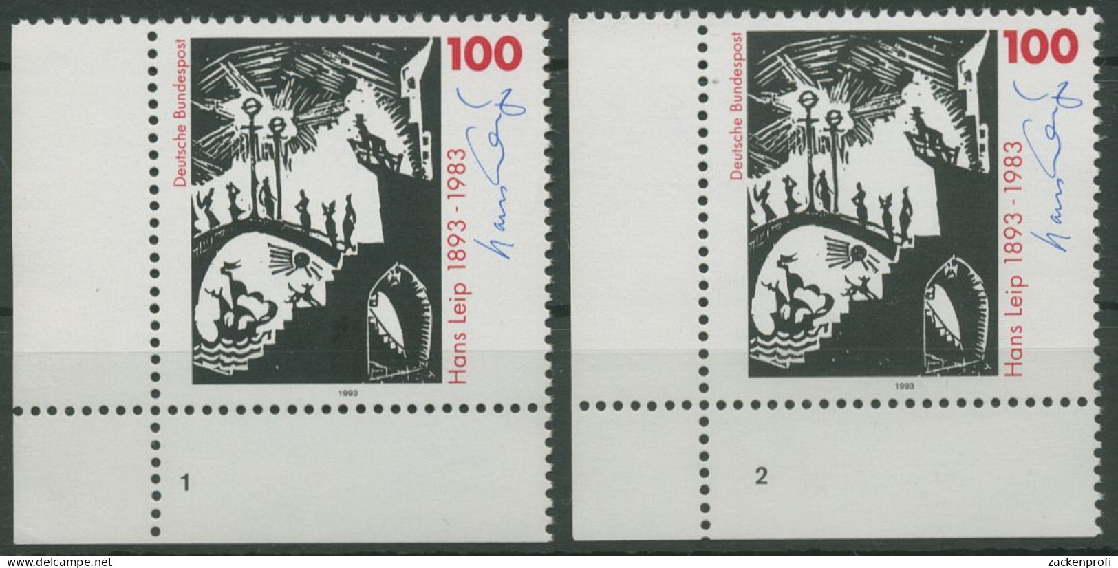 Bund 1993 Die Brücke Tuledu Formnummer 1694 Ecke 3 FN 1,2 Postfrisch (E2171) - Unused Stamps