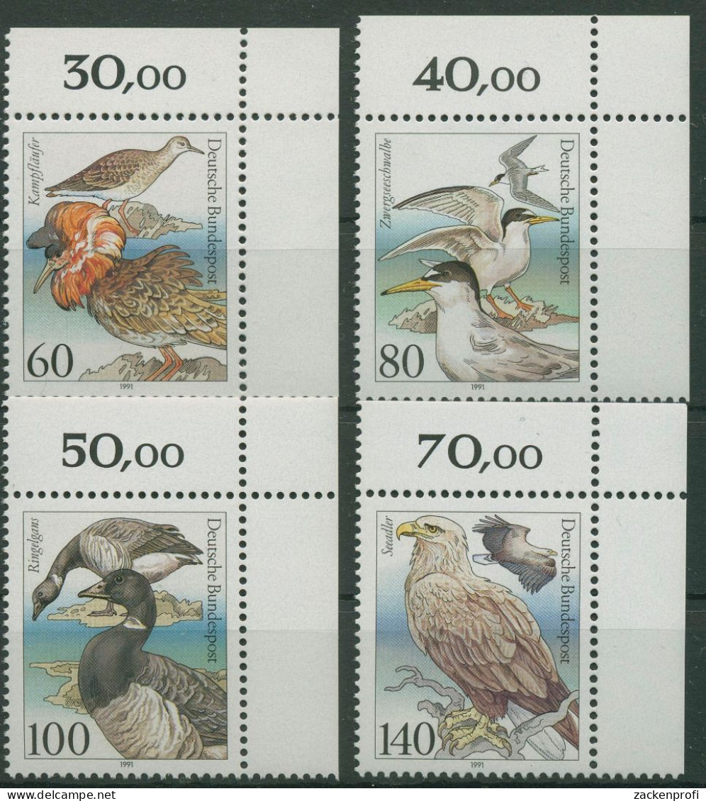 Bund 1991 Tierschutz Vögel Bedrohte Seevögel 1539/42 Ecke 2 Postfrisch (E1887) - Unused Stamps