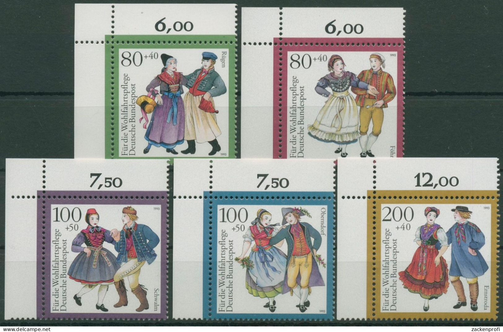 Bund 1993 Deutsche Trachten 1696/00 Ecke 1 Postfrisch (E2172) - Unused Stamps