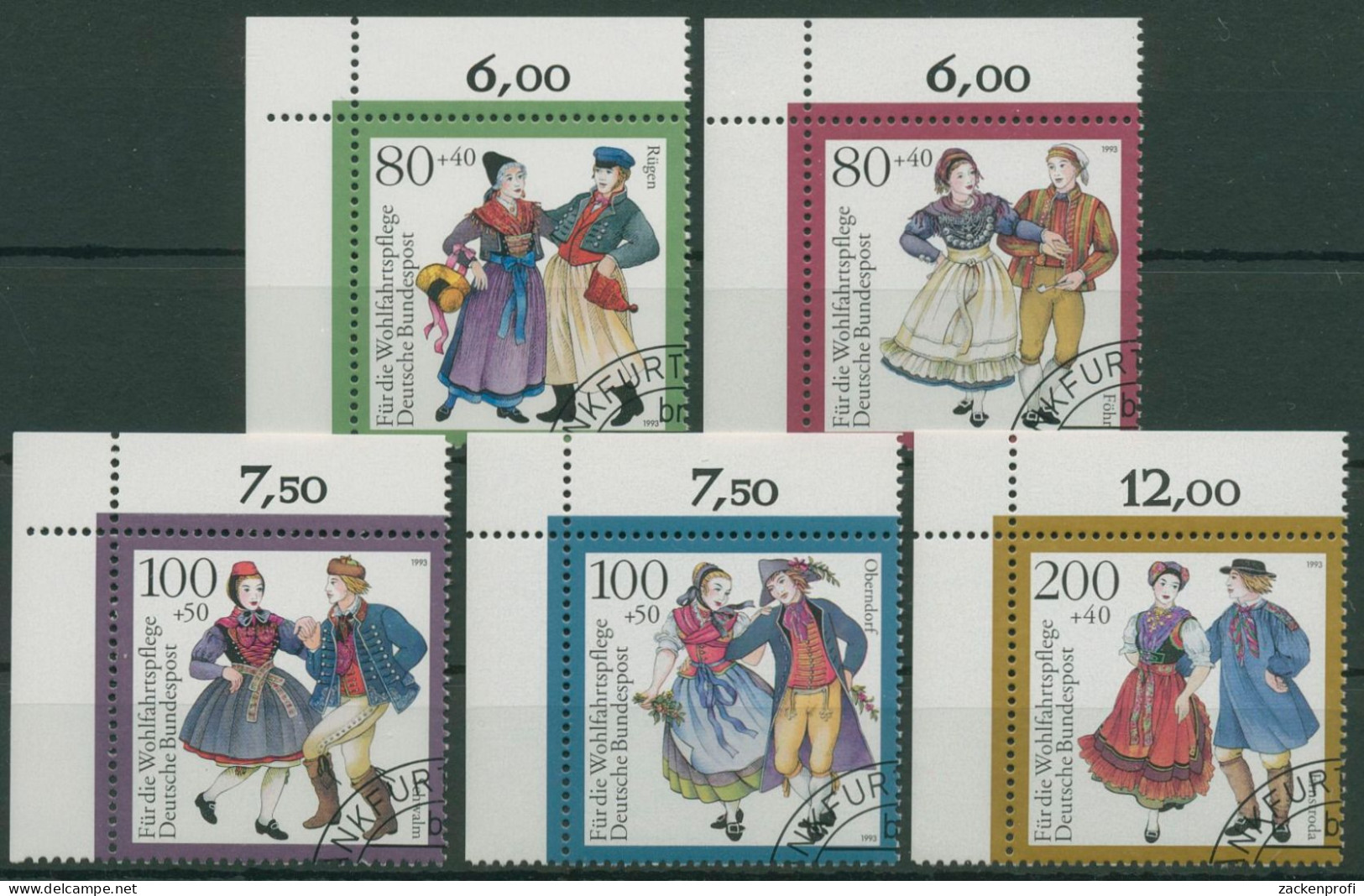 Bund 1993 Deutsche Trachten 1696/00 Ecke 1 Gestempelt (E2177) - Gebraucht