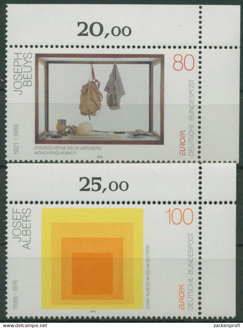 Bund 1993 Europa CEPT Zeitgenössische Kunst 1673/74 Ecke 2 Postfrisch (E2124) - Unused Stamps