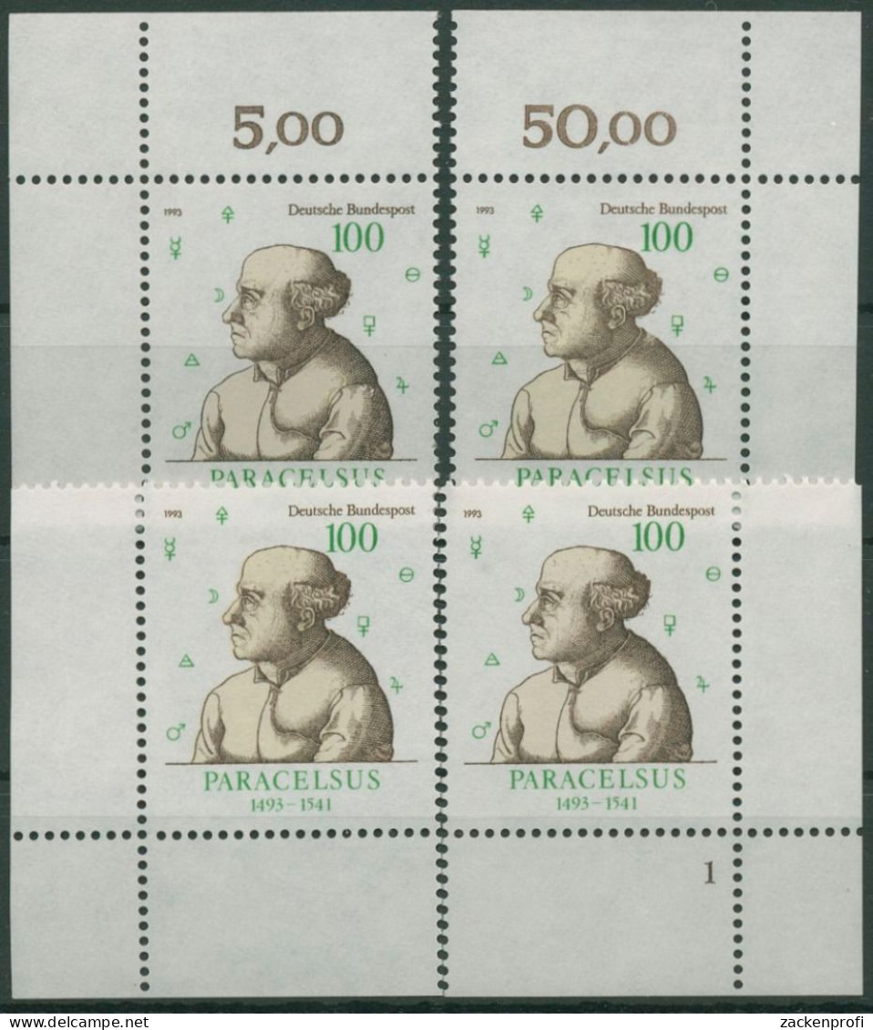 Bund 1993 Paracelsus 1704 Alle 4 Ecken Postfrisch (E2189) - Unused Stamps