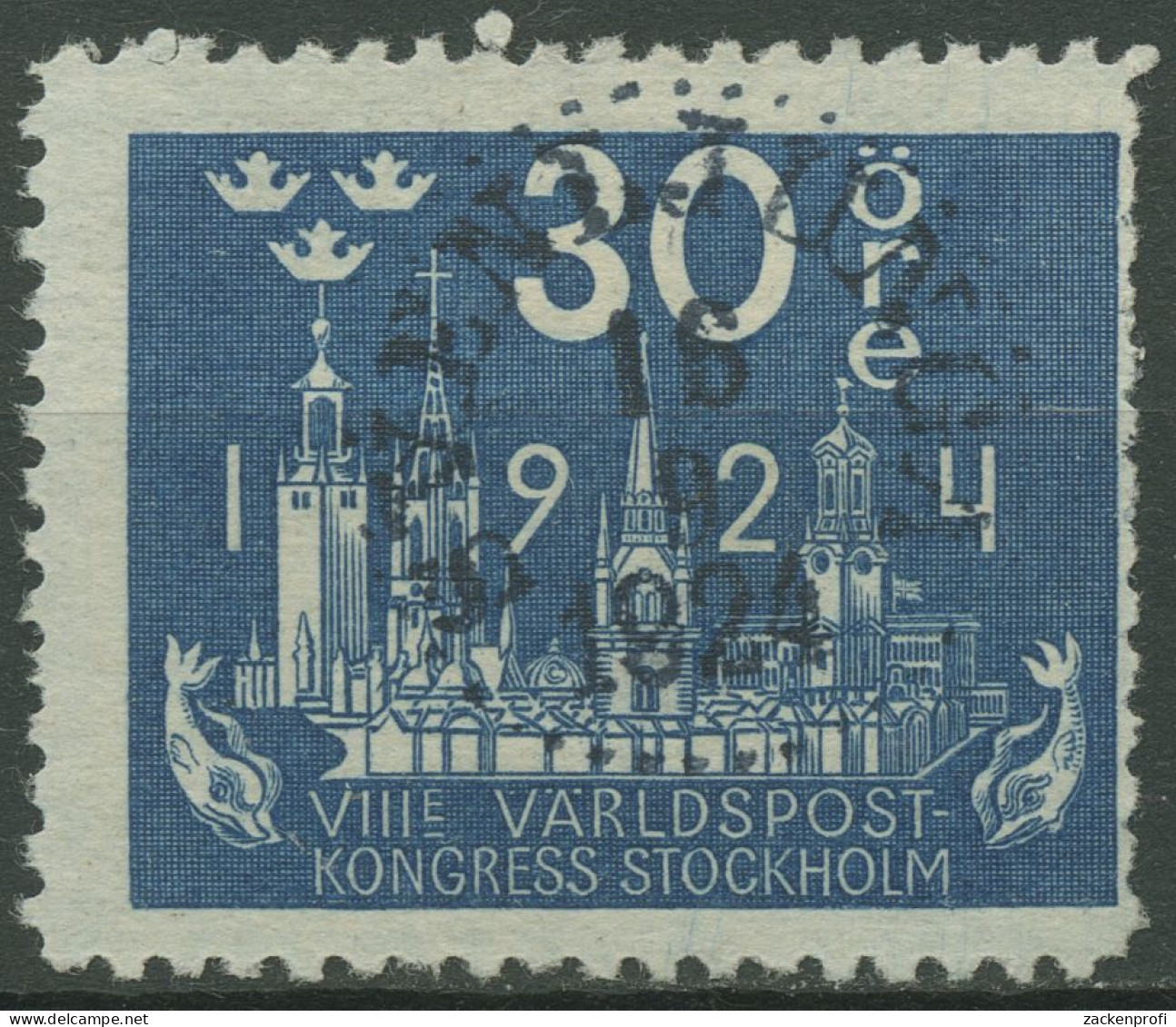 Schweden 1924 Weltpostkongress Stockholm Kirchtürme 149 A Gestempelt, Kl. Fehler - Oblitérés