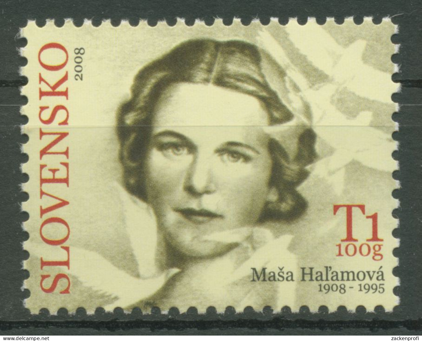 Slowakei 2008 Persönlichkeiten Schriftstellerin Masa Halamova 578 Postfrisch - Unused Stamps