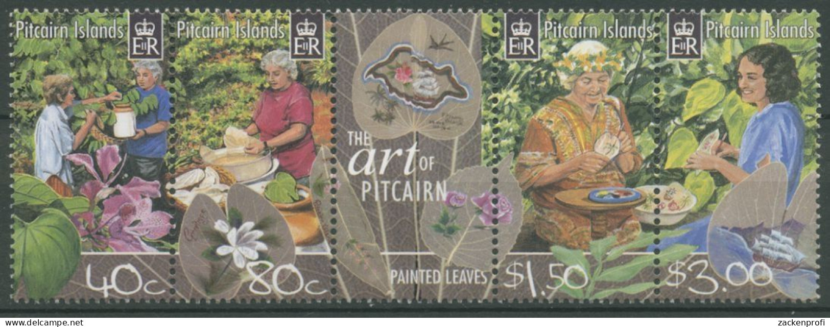 Pitcairn 2003 Kunsthandwerk Blättermalerei 639/42 ZD Postfrisch (C26824) - Pitcairninsel