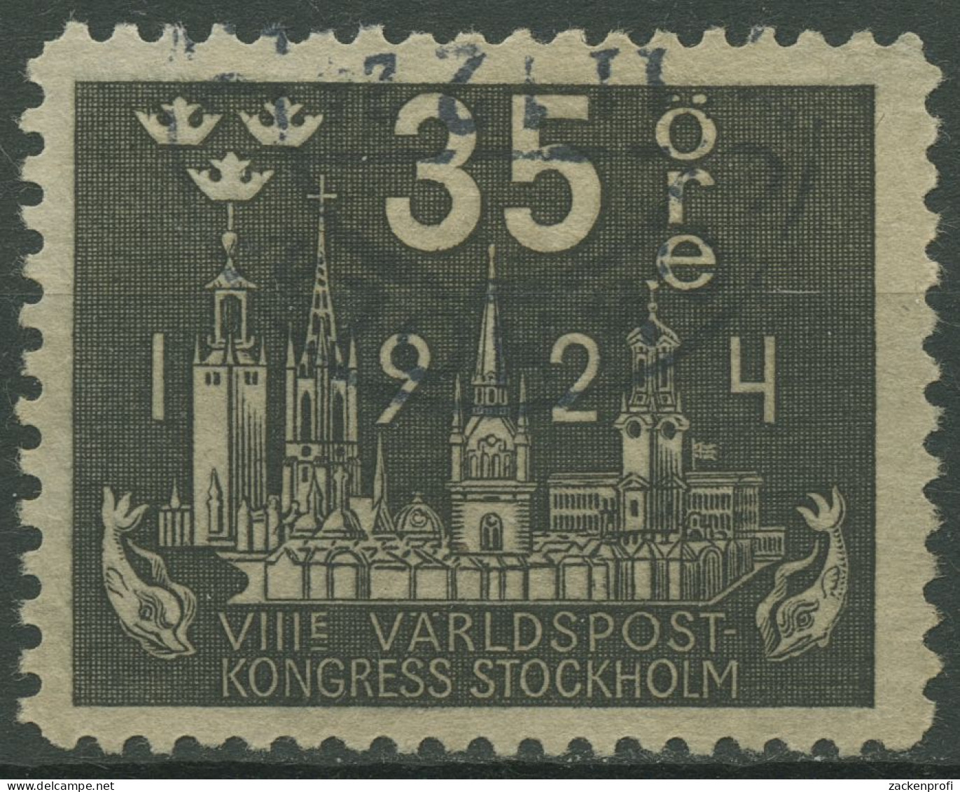Schweden 1924 Weltpostkongress Stockholm Kirchtürme 150 Gestempelt - Used Stamps