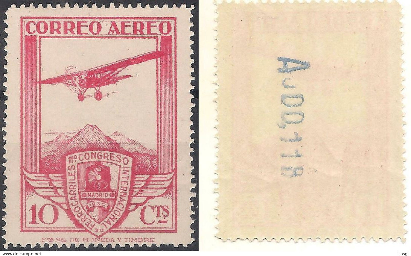 ESPAÑA 1930 CONGRESO FERROCARRILES AUTENTICO MNH** EDIFIL 484** - Ungebraucht