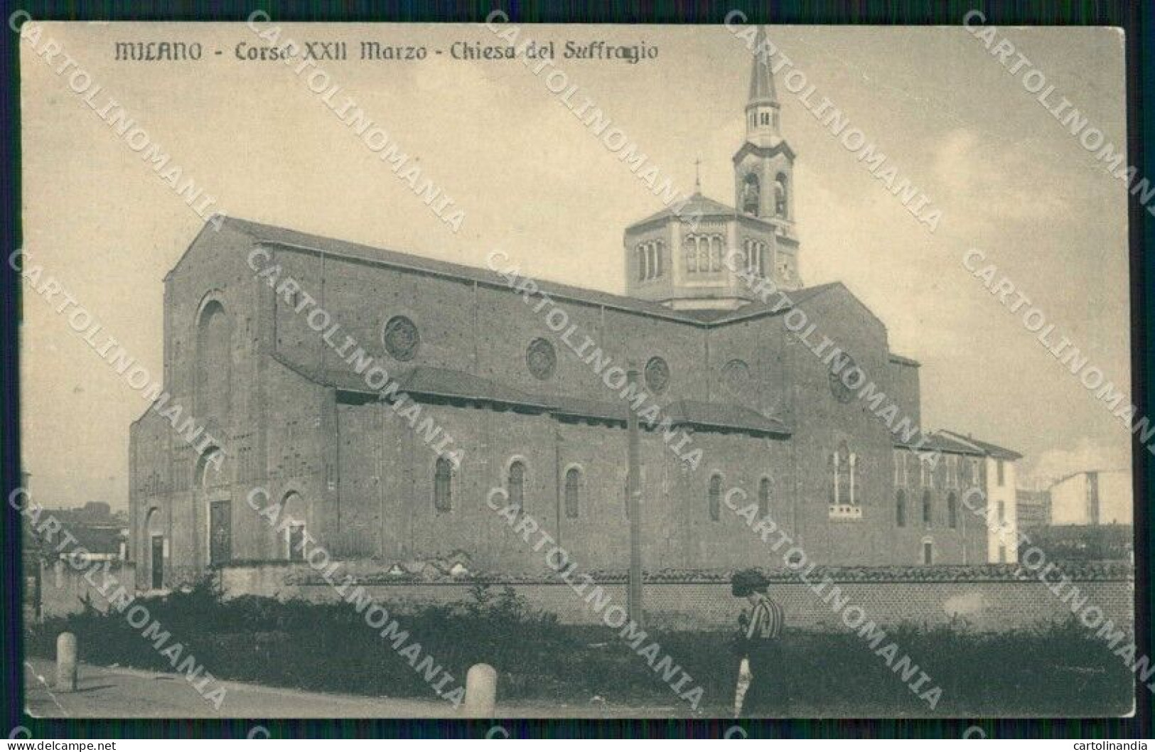 Milano Città Corso XXII Marzo Chiesa Del Suffragio PIEGA Cartolina RT5239 - Milano