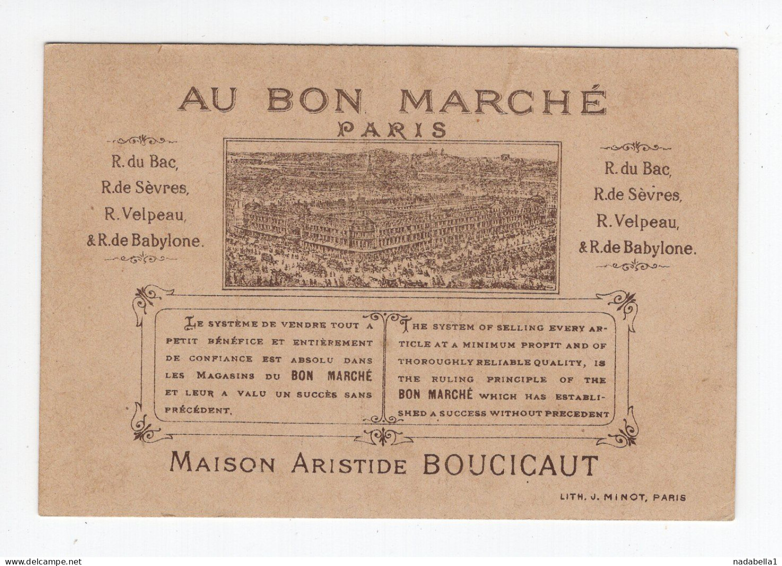 LA POLICHINELLE,AU BON MARCHE,PARIS,FRANCE,GOLDEN CHROMOS,PUPPET THEATRE,11 X 7 Cm - Other & Unclassified