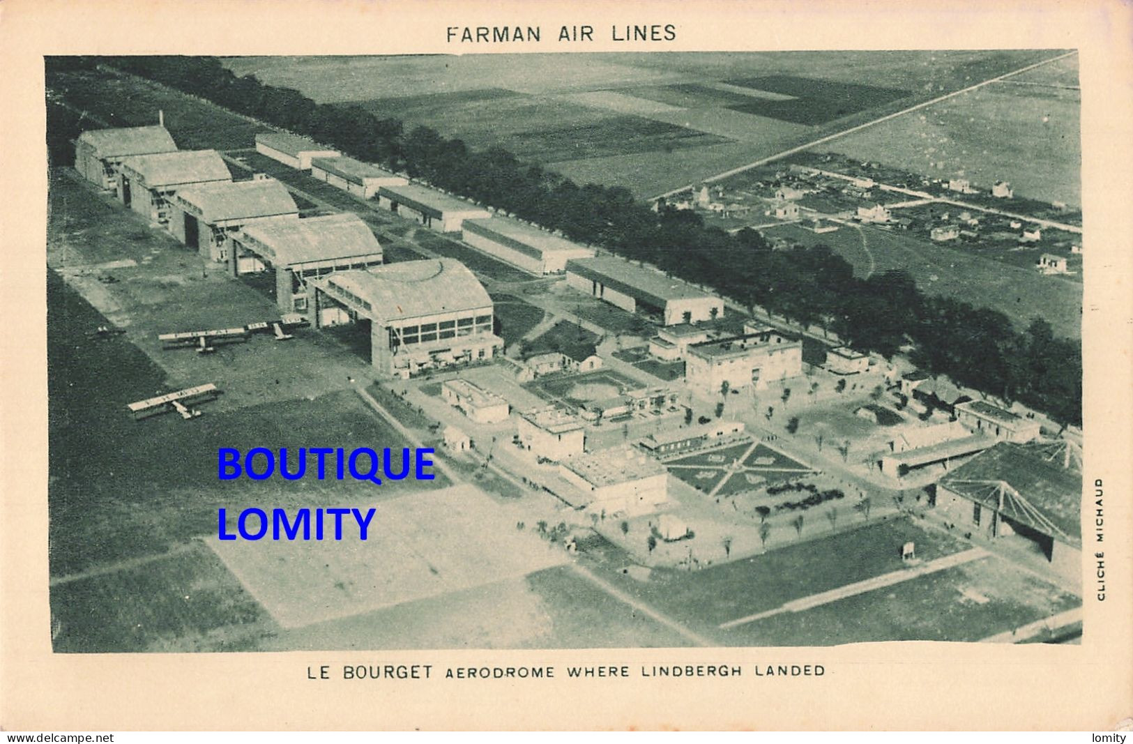 & Aviation Aéroport Aérodrome Le Bourget Where Lindbergh Landed Farman Air Lines Paris Bruxelles Rotterdam Amsterdam - Vliegvelden