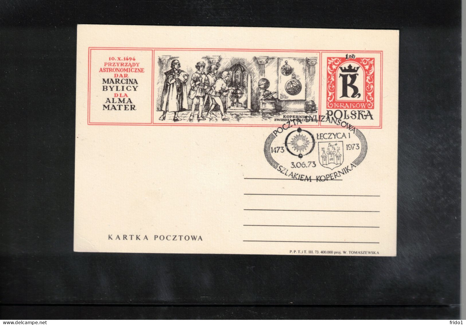 Poland / Polska 1973 Astronomy - 500th Anniversary Of The Birth Of Nicolaus Kopernicus - Stagecoach Mail LECZYCA - Astronomùia