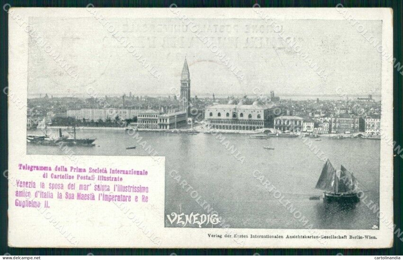 Venezia Città Telegramma Prima Società Cartoline Postali Cartolina RT7137 - Venezia (Venice)