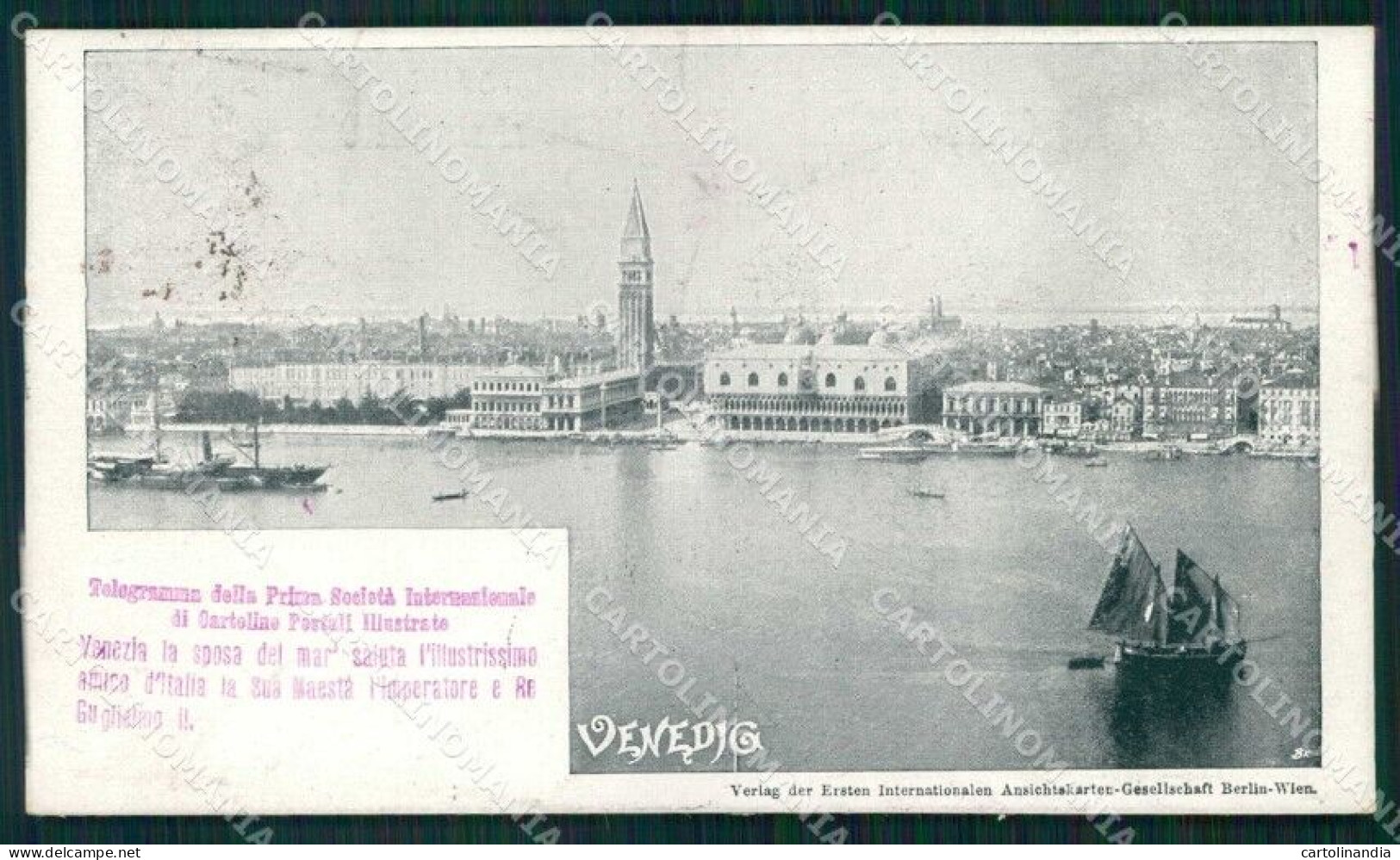 Venezia Città Telegramma Prima Società Cartoline Postali Cartolina RT7152 - Venezia (Venice)