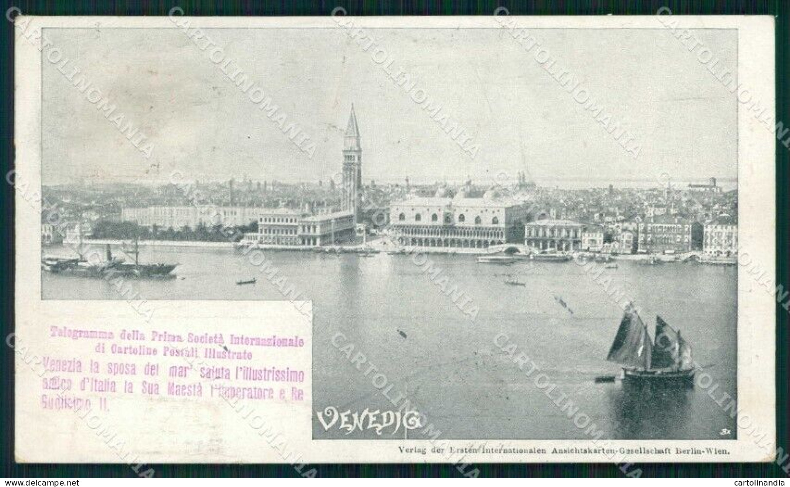Venezia Città Telegramma Prima Società Cartoline Postali Cartolina RT7155 - Venezia (Venice)