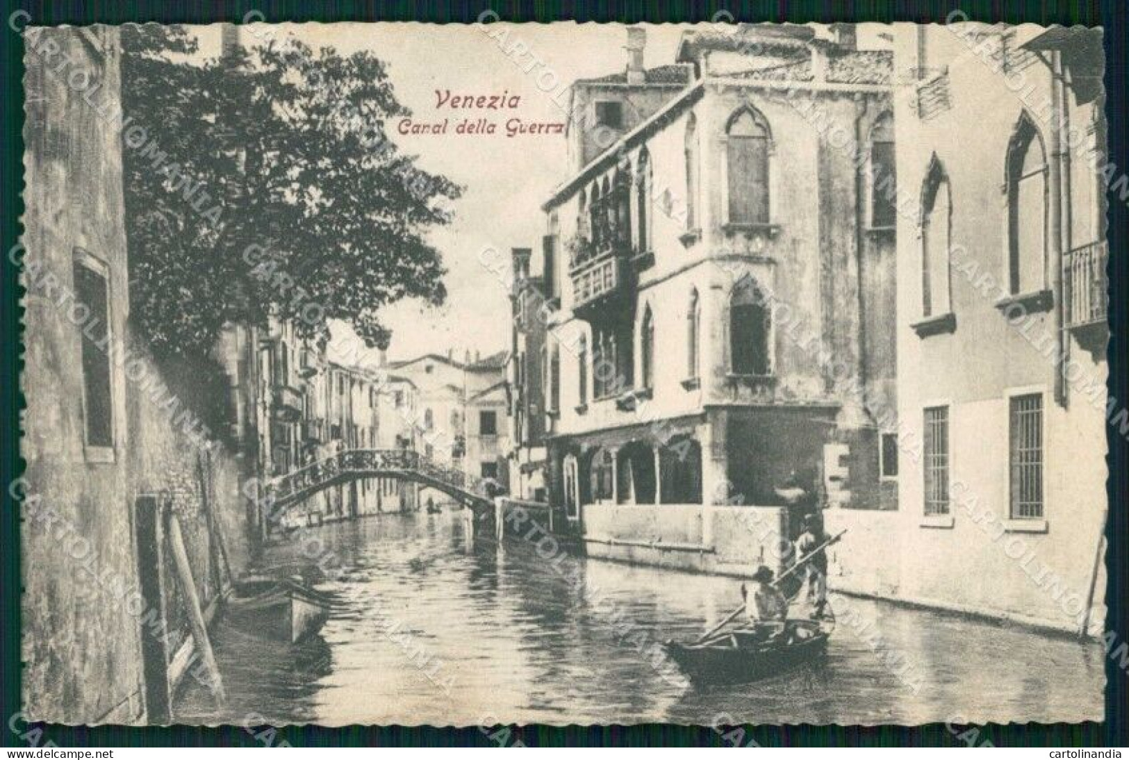 Venezia Città Canal Della Guerra Gondola Cartolina RT7249 - Venezia (Venice)