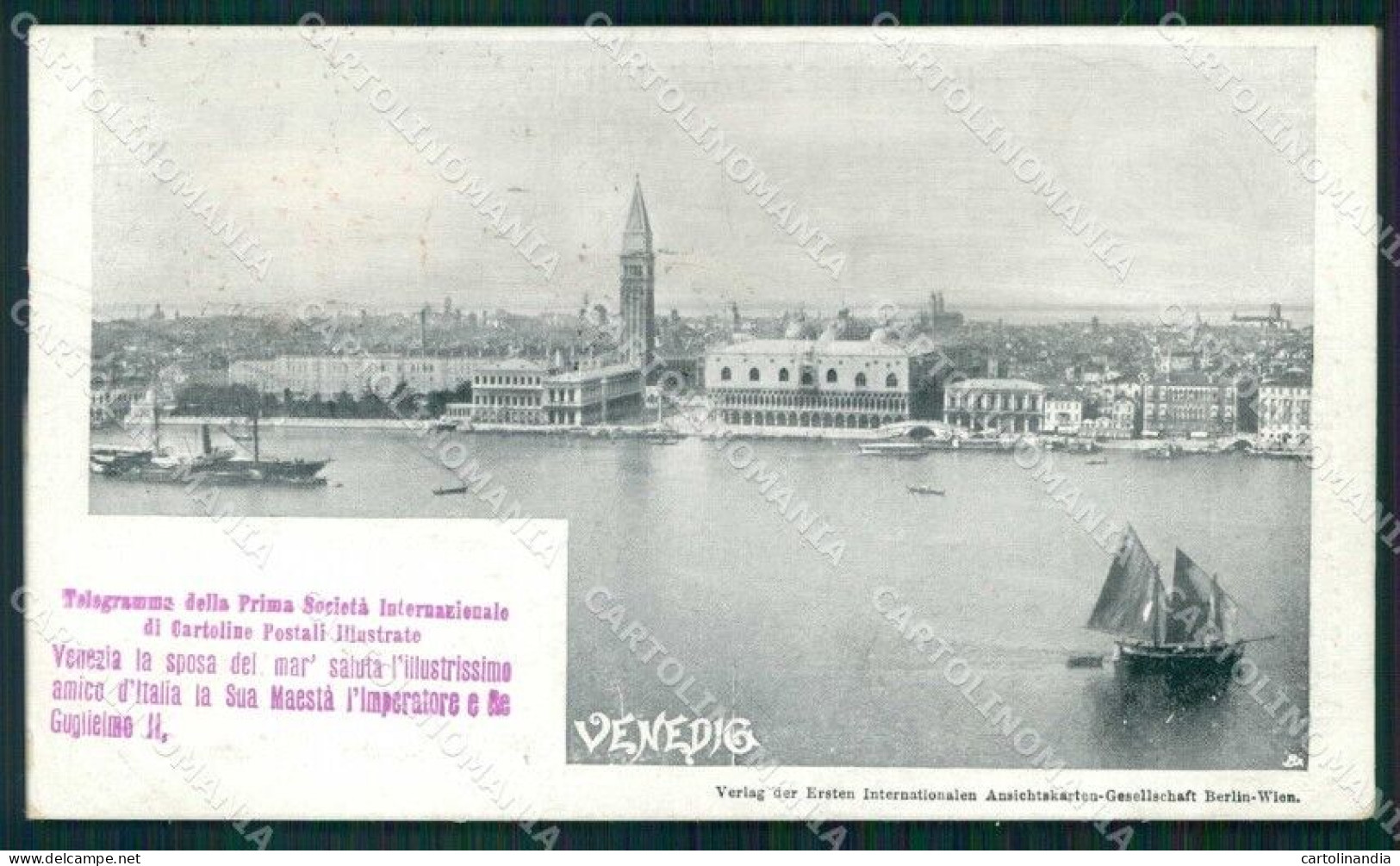 Venezia Città Telegramma Prima Società Cartoline Postali Cartolina RT7154 - Venezia (Venice)