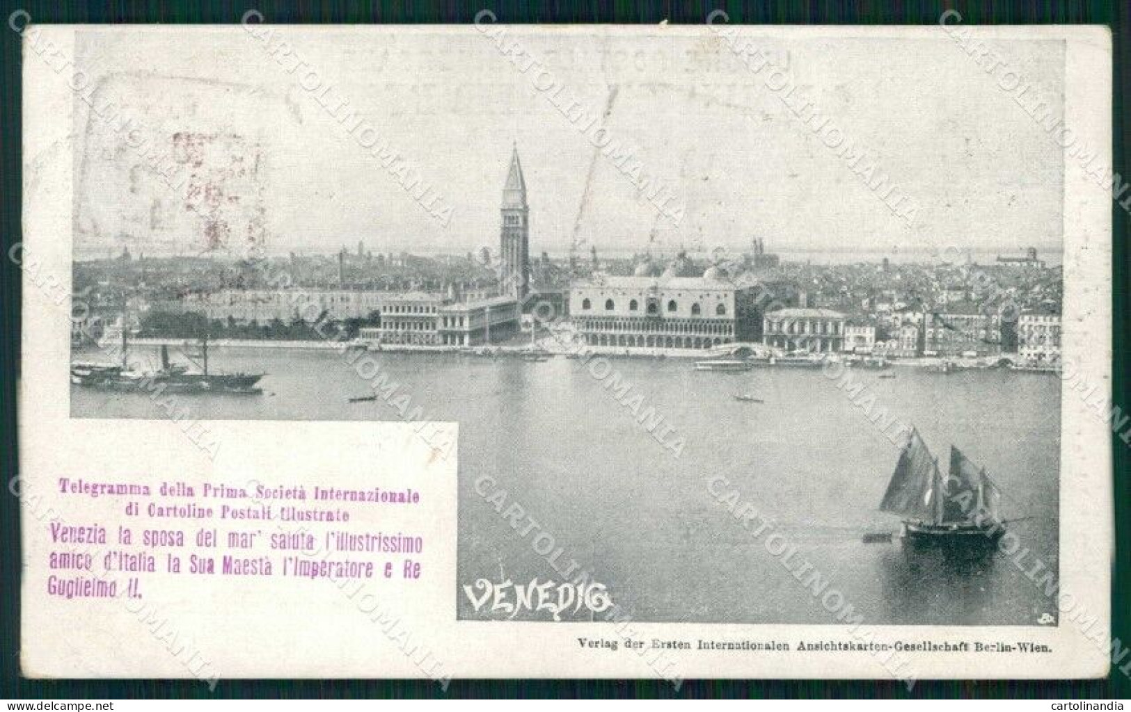 Venezia Città Telegramma Prima Società Cartoline Postali Cartolina RT7153 - Venezia (Venice)