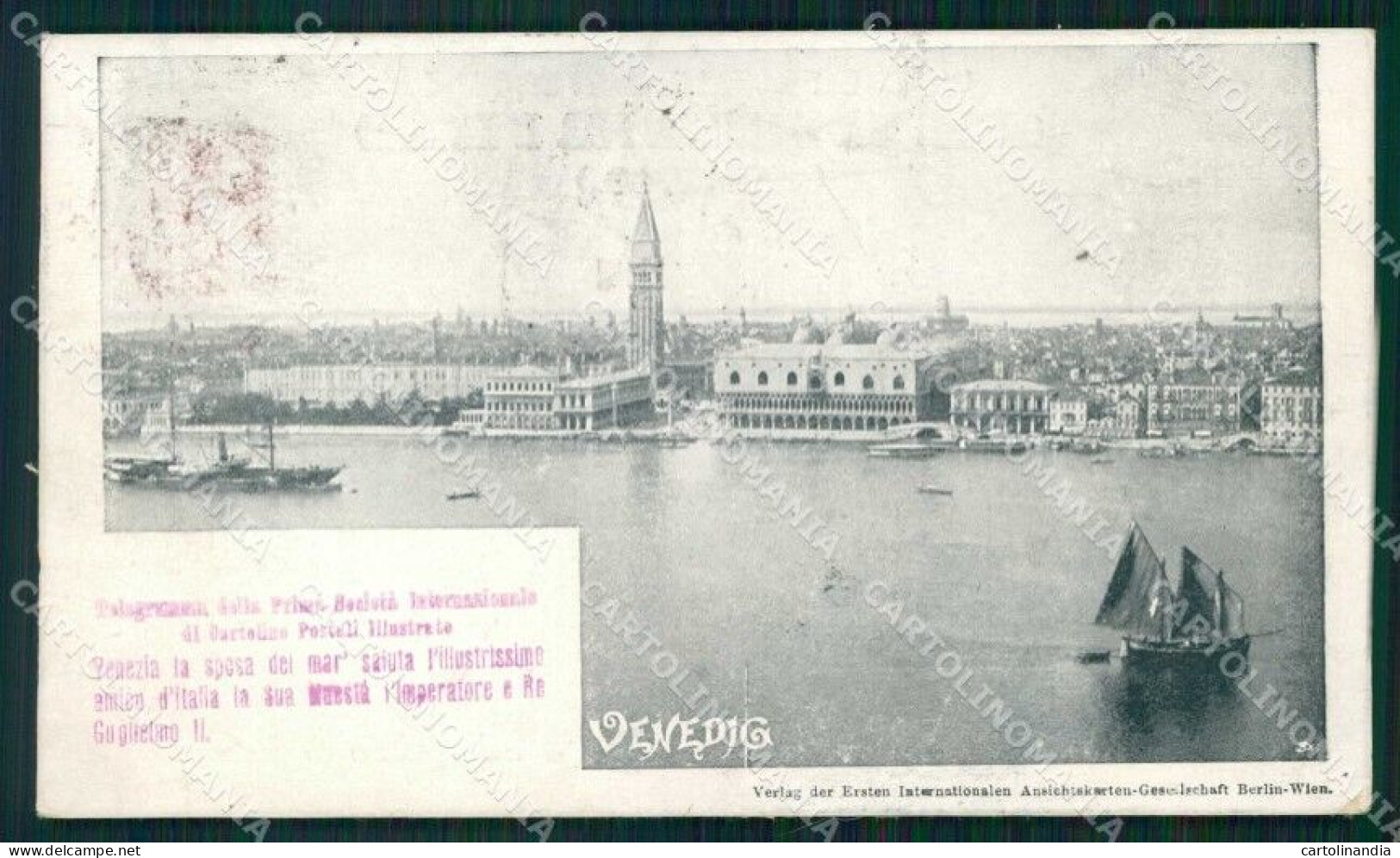 Venezia Città Telegramma Prima Società Cartoline Postali Cartolina RT7135 - Venezia (Venice)