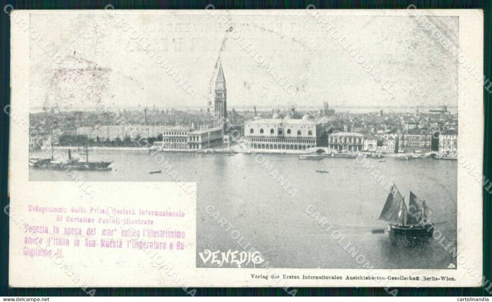 Venezia Città Telegramma Prima Società Cartoline Postali Cartolina RT7141 - Venezia (Venice)